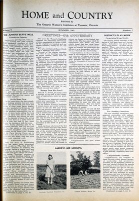 Home & Country Newsletters (Stoney Creek, ON), Summer 1942