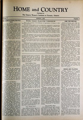 Home & Country Newsletters (Stoney Creek, ON), Spring 1943