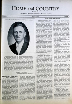 Home & Country Newsletters (Stoney Creek, ON), Fall 1943