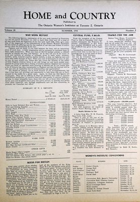 Home & Country Newsletters (Stoney Creek, ON), Summer 1944