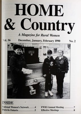 Home & Country Newsletters (Stoney Creek, ON), December, January, February 1990