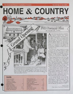 Home & Country Newsletters (Stoney Creek, ON), Fall 1994