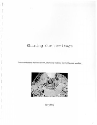 Renfrew South District Women's Institute: Sharing Heritage Book