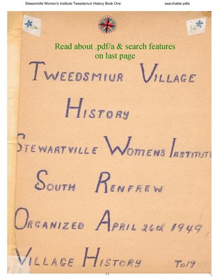 Stewartville WI Tweedsmuir Community History - Volume 1