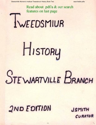 Stewartville WI Tweedsmuir Community History - Volume 2