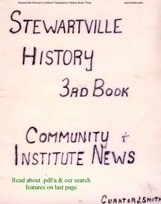 Stewartville WI Tweedsmuir Community History - Volume 3