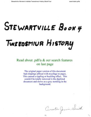 Stewartville WI Tweedsmuir Community History - Volume 4