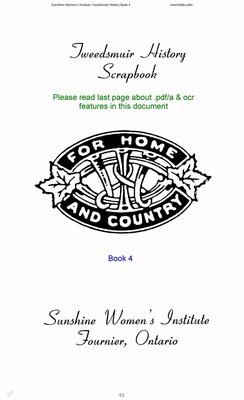 Sunshine WI Tweedsmuir Community History, Volume 4