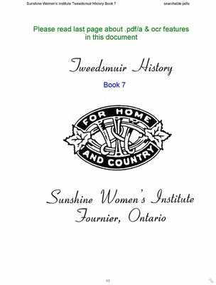 Sunshine WI Tweedsmuir Community History, Volume 7