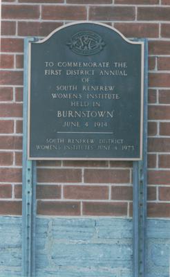 Plaque - Location of First District Annual of Renfrew South