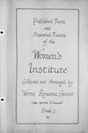 Published Facts and Historical Events of the Women's Institute Volume 2