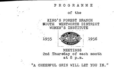 Kings Forest WI Programs and Reports, 1955-1970