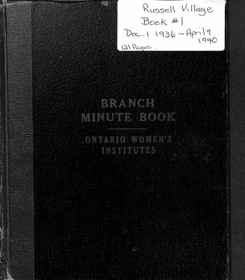 Russell Village Women's Institute Minute Book, 1936-40