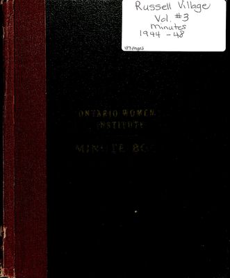 Russell Village Women's Institute Minute Book, 1944-48