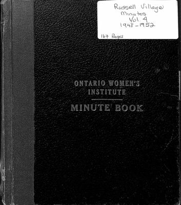 Russell Village Women's Institute Minute Book, 1948-52