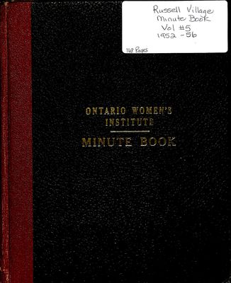 Russell Village Women's Institute Minute Book, 1952-58