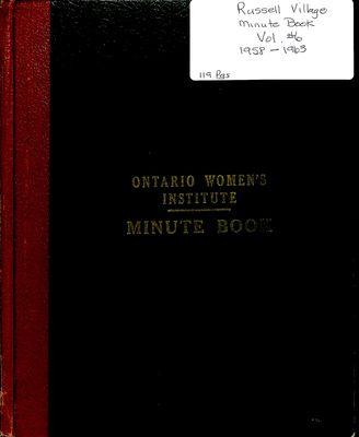 Russell Village Women's Institute Minute Book, 1958-63