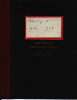 Stoney Creek WI Minute Book, 1926-1927