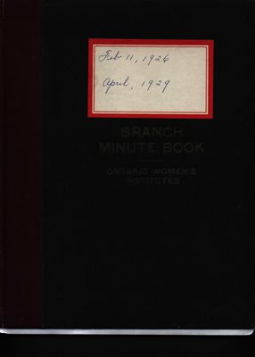 Stoney Creek WI Minute Book, 1926-1929