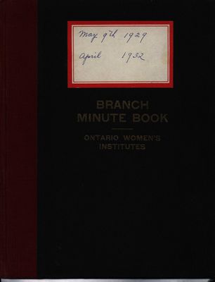 Stoney Creek WI Minute Book, 1929-1932