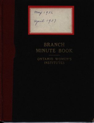 Stoney Creek WI Minute Book, 1932-1937