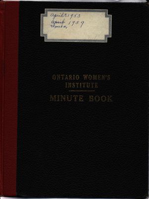 Stoney Creek WI Minute Book, 1953-1959