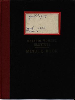 Stoney Creek WI Minute Book, 1959-1963