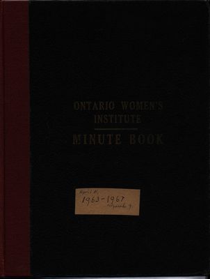 Stoney Creek WI Minute Book, 1963-1967