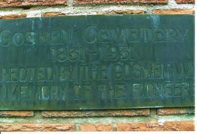 Goshen Cemetery Plaque