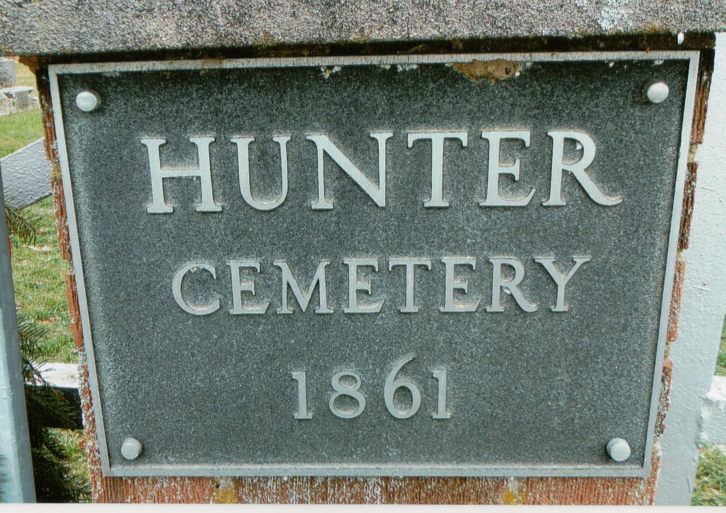 Hunter Cemetery Plaque