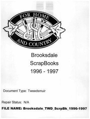 Brooksdale WI Scrapbook, 1996-1997