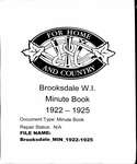 Brooksdale WI Minute Book: 1922-1925
