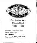 Brooksdale WI Minute Book: 1929-1936