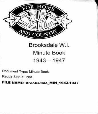 Brooksdale WI Minute Book: 1943-1947