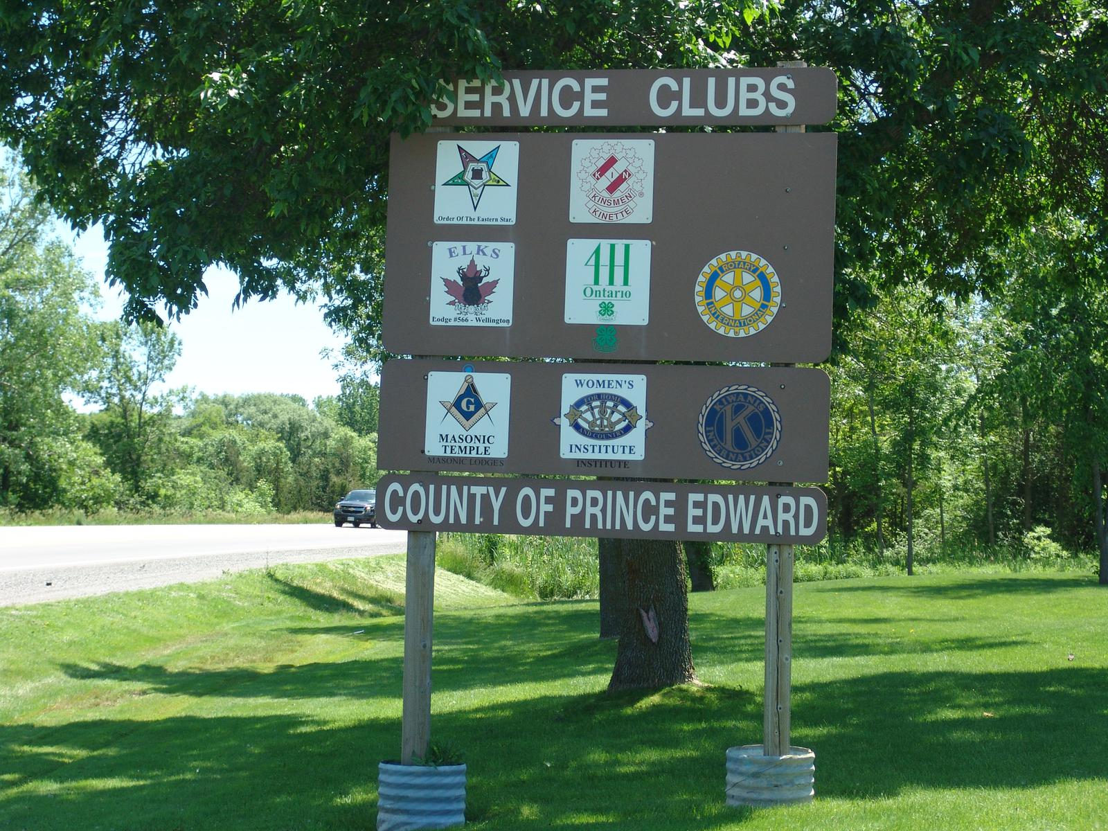 Prince Edward County Service Club Signs