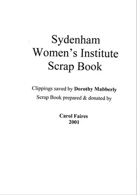 Sydenham WI Tweedsmuir Community History, Volume 3