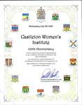 Castleton WI 100th Anniversary Certificate from Paul Macklin, P.C., M.P., 2005