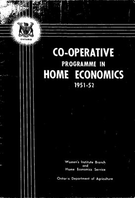 Co-Operative Programme in Home Economics, 1951-52