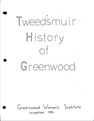 Greenwood WI Tweedsmuir Community History, Volume 1