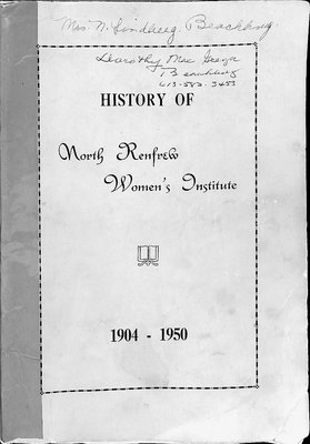 History of North Renfrew Women's Institute, 1904-1950