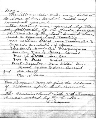 Allensville WI Minute Book 1945-1946