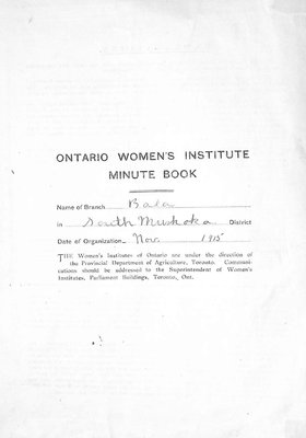 Bala WI Minute Book, 1915-20