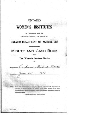 Cochrane District Minute Book, 1948-50