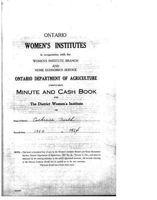 Cochrane District Minute Book, 1959-64