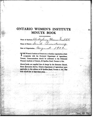 Haileybury WI Minute Book, 1966-72