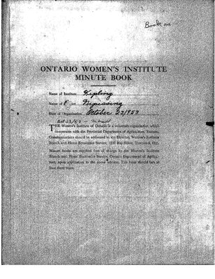 Kipling Women's Institute Minute book, 1953-61