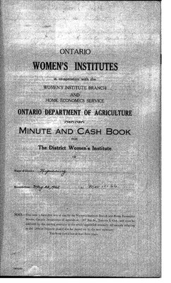 Nipissing District WI Minute Book, 1962-66