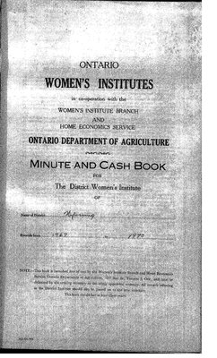 Nipissing District WI Minute Book, 1967-70