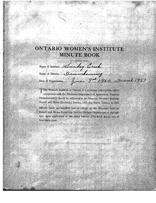 Sunday Creek WI Minute Book, 1950-57