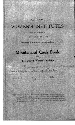Temiskaming Centre District WI Minute Book, 1927-31